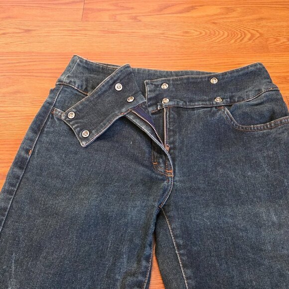 Dolce & Gabbana Womens 28 Jeans 4 Button Snap Zip Fly Acid Wash Flared Inseam 29 - Picture 3 of 15